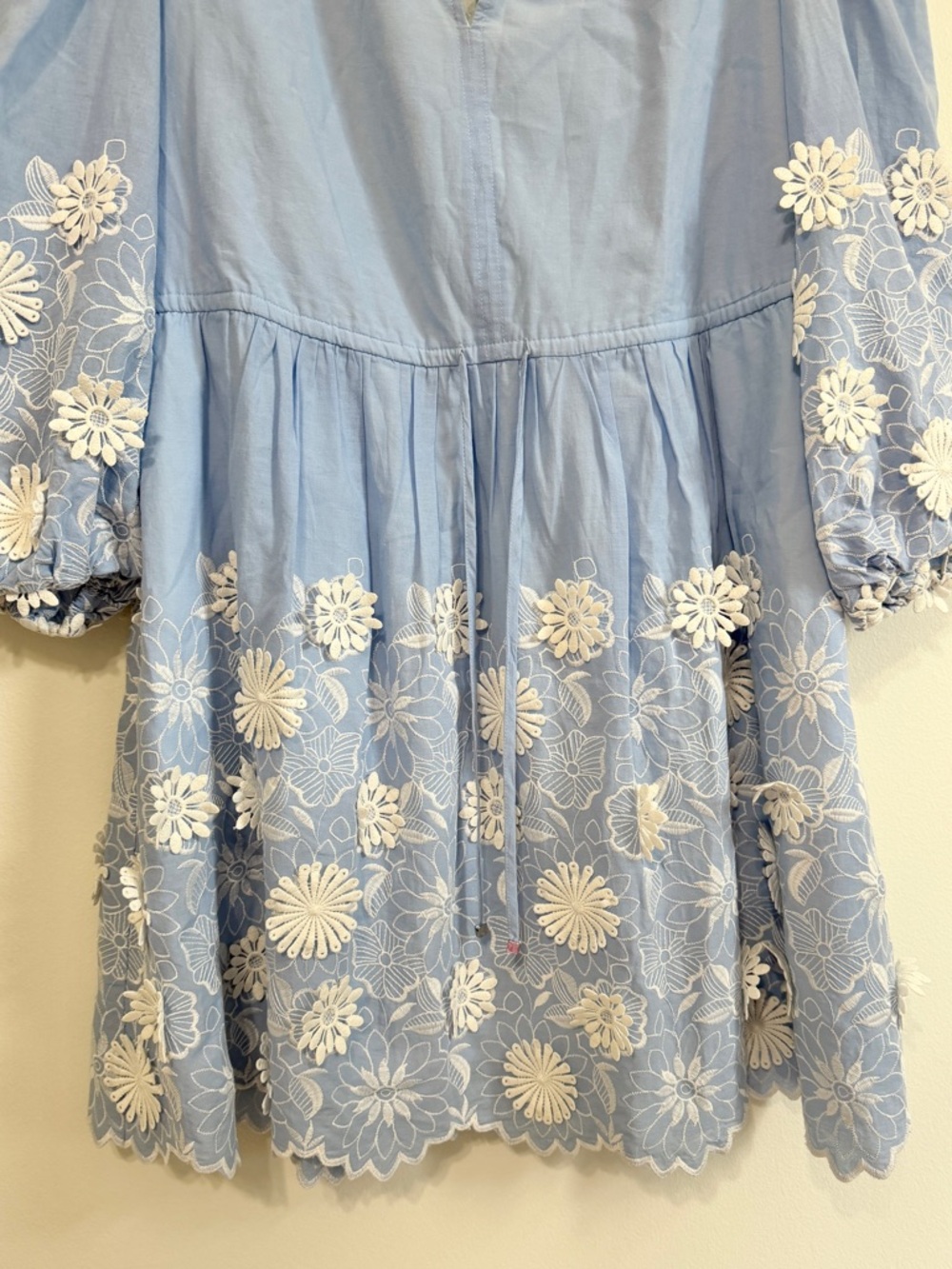 MILLY Elise 3D Cotton Embroidered Dress Size 8 - Picture 7 of 11